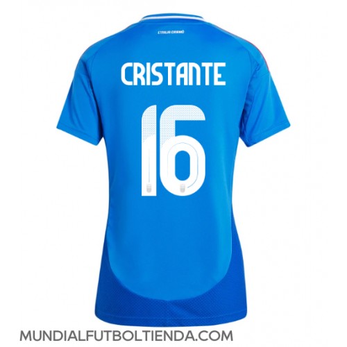 Camiseta Italia Bryan Cristante #16 Primera Equipación Replica Eurocopa 2024 para mujer mangas cortas